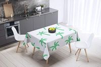 Bonamaison Tafelkleed, Anti-Mold, Sneldrogend, Waterdicht, 100% Polyester Tafellaken, Petroleum Groen, Wit, 140 x 140 Cm