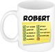 Bellatio Decorations Naam mok Robert - wit - top gozer - keramiek - 300 ml - cadeau collega beker
