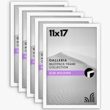 Americanflat 11x17 fotolijst met gepolijst plexiglas - Set van 5 - Galleria Collection - Gallery Wall Frame Set voor wanddisplay - wit
