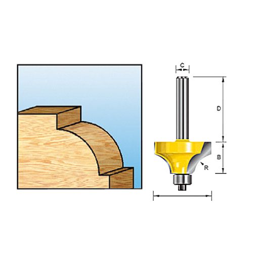Makita Kwartrondfrees met kogellager D-11324