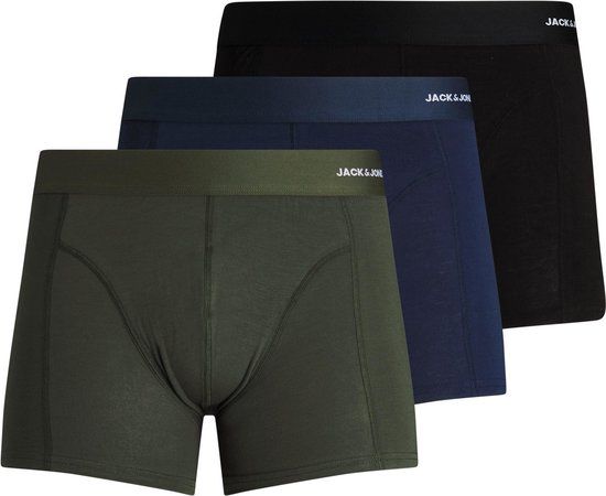 JACK & JONES JACBASIC BAMBOO Trunks 3-Pack - Forest Night - Men's Size M