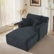 MODFU Chaise Longue Slaapbank - Zonder Montage - Modern - Voor Woonkamer Of Kantoor - Ribstof - Donkergrijs