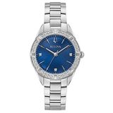 Bulova Sutton Horloge - Bulova dames horloge - Blauw - diameter 32.5 mm - roestvrij staal