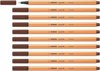 STABILO point 88 fineliner - 10 stuks - bruin