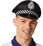 Atosa Carnaval verkleed Politie agent hoedje - zwart/zilver