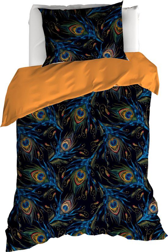 De Witte Lietaer Peafowl Thai Curry Dekbedovertrek Eenpersoons Katoen Satijn - 140x200/220 cm