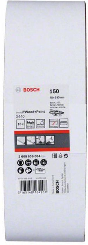 Bosch 2608606084 Schuurband - Korrel 150 - 533 x 75 mm - 10 stuks