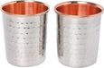 Set de 2 gobelets martelés en acier inoxydable et cuivre pour Ayurveda