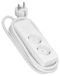 SURIGHT Stekkerdoos 2-voudige stekkerdoos met schakelaar 3 m 3 G Kabel 1,5 mm² Wit en grijs