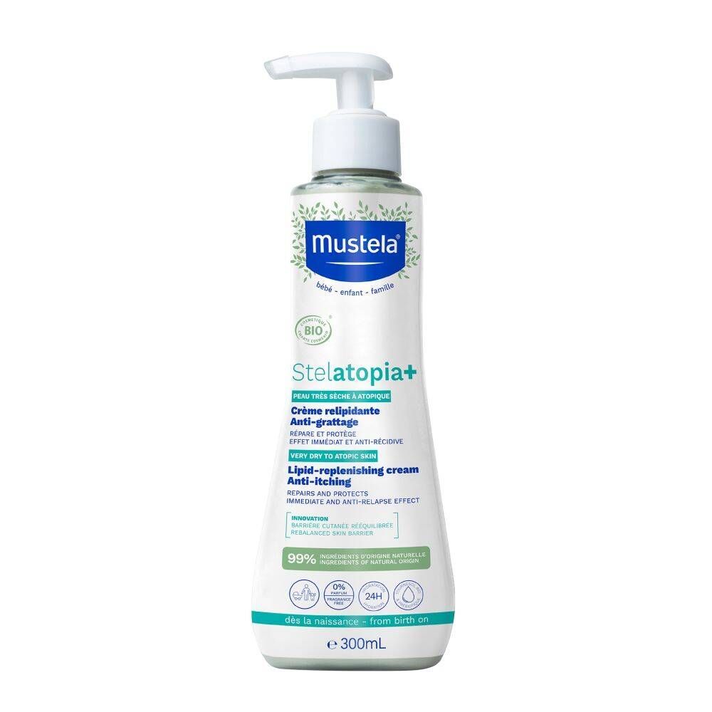 Mustela Stelatopia+ Herstellende Anti-Jeuk Crème - Zeer Droge tot Atopische Huid - Bio