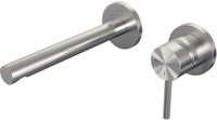 Brauer Brushed Edition Inbouw Wastafelmengkraan met Rechte Uitloop en Rozetten Model A1 RVS Geborsteld PVD