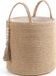 Merkloos Geweven opbergmand decoratieve natuurlijke touwmand met houten kralen - Opbergruimte voor dekens, speelgoed en kleding blanket basket