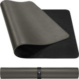 QUVIO Bureau onderlegger - PU Leer - Grijs