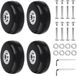Azomor® Set van vier wielen met accessoires voor eenvoudige vervanging - Zwart