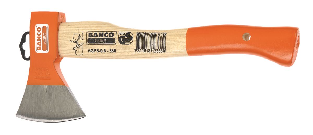 Bahco Keukenbijl met gebogen essenhouten steel | 400 mm | 1.25 kg - retailverpakking - HGPS-1.0-400-WB