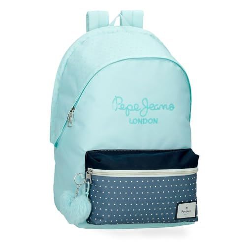 Pepe Jeans Dalma Rugzak voor laptop, dubbel vak, draagbaar, 39,6 cm, blauw