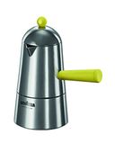 ILSA Carmencita Pop Lavazza espressomachine van aluminium, handvat en knop geel, 2 kopjes, inhoud 15 cl