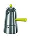 ILSA Carmencita Pop Lavazza espressomachine van aluminium, handvat en knop geel, 2 kopjes, inhoud 15 cl