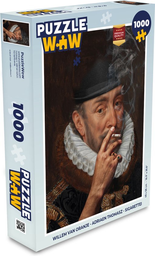 MuchoWow Puzzel Willem van Oranje - Adriaen Thomasz - Sigaretten - Legpuzzel - Puzzel 1000 stukjes volwassenen