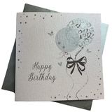 Wit WHITE COTTON CARDS Handgemaakte verjaardagskaart WB234, wit