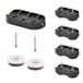 WAGNER QuickClick® Stoelglijders I set van 4 om vast te schroeven, voor sledestoelen met ronde buis I 4x base + 8x schroef+glijderinzet - wolvilt ULTRASOFT - 52 x 25 mm - Made in Germany - 15831400