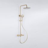 Fortifura Calvi opbouw regendoucheset – Ø25 cm hoofddouche – 1-stands ronde handdouche – gladde knoppen – messing geborsteld