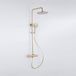 Fortifura Calvi opbouw regendoucheset – Ø25 cm hoofddouche – 1-stands ronde handdouche – gladde knoppen – messing geborsteld