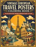 Vintage European Travel Posters Coloring Book