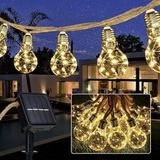 OEM nova markt Solar lichtsnoer 7,5 meter met 16 led lampen warm wit buitenverlichting waterdicht met 8 standen voor tuin balkon en feest