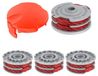 Bobine - Débroussailleuse - Nylon - 1,5 mm x 11 m - Lot de 4 bobines et 1 capot