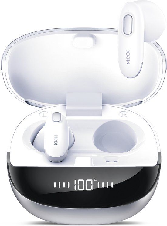 Mixx StreamBuds Hybrid Charge 2 - Draadloze Oordopjes - Wit
