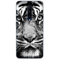1001 coques OnePlus Bedrukt siliconen hoesje compatibel met OnePlus 7 Pro Tigre blanc et noir