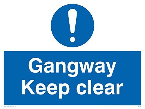 Viking Signs Viking Signs MA234-A3L-AC "Gangway Keep Clear" Sign, Aluminium Composite, 300 mm H x 400 mm W