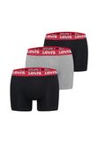 Levi's Heren Repeat Logo Boxer 3-Pack Zwart/Grijs Combo Maat M