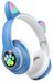 Avizar Bluetooth-hoofdtelefoon voor kinderen met lichtgevende RGB-kattenoren, wit/blauw