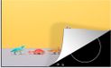 Merkloos KitchenYeah® Inductie beschermer 77x51 cm - Dinosaurus speelgoed - Geel