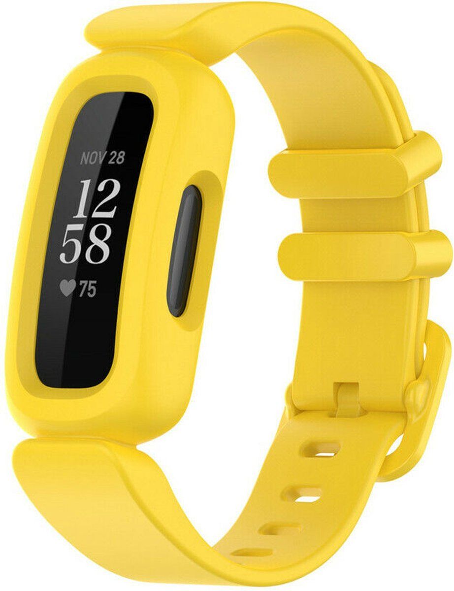 Strap-it siliconen bandje - geel - Geschikt voor Fitbit Ace 3