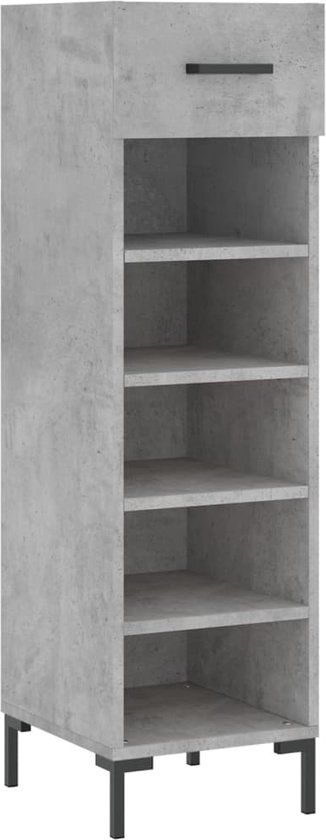 vidaXL Schoenenkast - Hout - Betongrijs