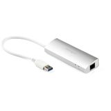 StarTech.com Startech 3-poorts USB 3.0 hub met Gigabit Ethernet - Zilver/Wit