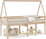 vidaXL Hoogslaper met bedhuis massief grenenhout 80x200 cm
