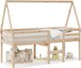 vidaXL Hoogslaper met bedhuis massief grenenhout 80x200 cm