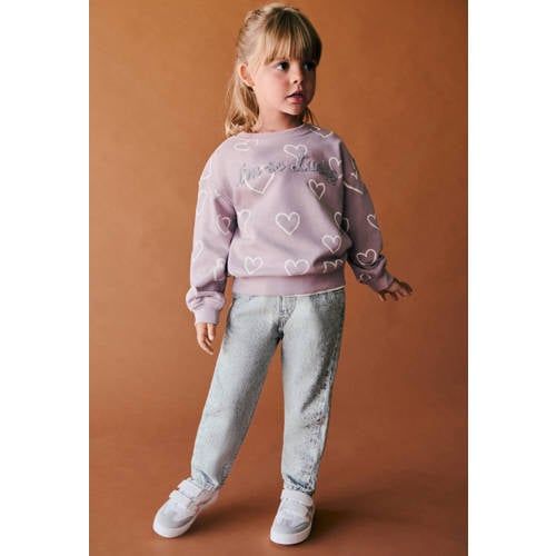 Mango Kids regular fit jeans met strass-steentjes - grijs