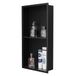 Bernkot Roestvrij Staal Douche Niche 24 "x 12" Mat Zwart Geen Tegel Nodig Muur Niche Dubbele Planken Inbouw Douche Plank voor Badkamer Opslag
