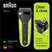 Braun Series 3 300 - Elektrisch Scheerapparaat - Zwart/Volt Green
