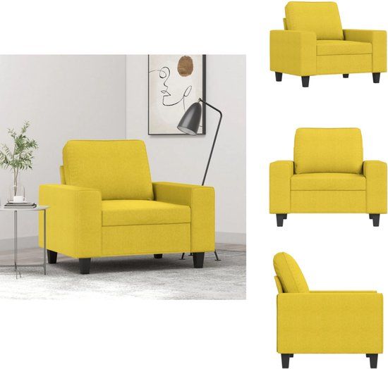 vidaXL Fauteuil 60 cm stof lichtgeel