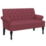 VidaXL Banc avec dossier 120x62x75,5 cm tissu lie-de-vin