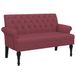 VidaXL Banc avec dossier 120x62x75,5 cm tissu lie-de-vin
