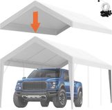 VEVOR Carport Garagetent 3x6m Garagedaktent Waterdicht UV-beschermd Eenvoudige Installatie met Spanbanden Wit (Alleen Dakbedekking, Frame Niet Inbegrepen)