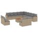 VidaXL 13-delige Loungeset met Kussens Poly Rattan Gemengd Beige