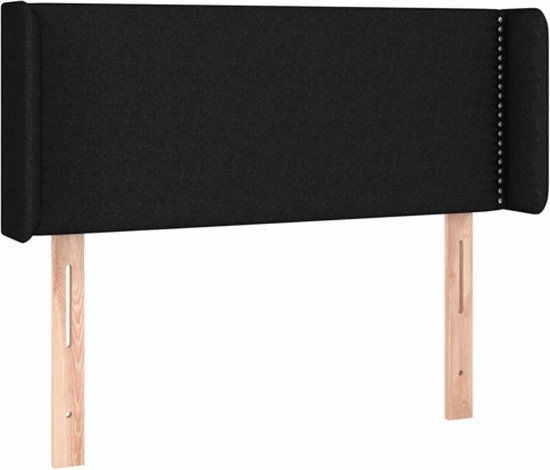vidaXL Hoofdbord met randen 93x16x78/88 cm stof zwart
